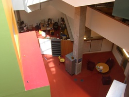 Stata Center Open Space - Notice the sleeping student upper center with a pillow over his head.